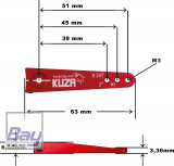 Kuza Servohebel 1-Arm Hitec 24T 51/45/39mm 2 M3 Heavy Duty V2 Aluminium