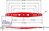 Kuza Servohebel 2-Arm Futaba 25T 100/88/72/ 60mm 4 M3 Heavy Duty V2 Aluminium