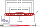 Kuza Servohebel 2-Arm Hitec 24T 100/88/72/ 60mm 4 M3 Heavy Duty V2 Aluminium