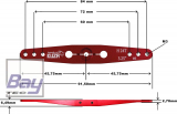 Kuza Servohebel 2-Arm Hitec 84/72/60mm 3.25 M3 Heavy Duty V2 Aluminium