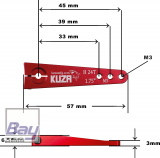 Kuza Servohebel 1-Arm Hitec 24T 45/39/33mm 1.75 M3 Heavy Duty V2 Aluminium