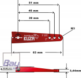 Kuza Servohebel 1-Arm Futaba 25T 51/45/39mm 2 M3 Heavy Duty V2 Aluminium